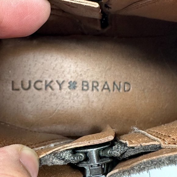 LUCKY BRAND Leather Suede Ankle Boots Booties Women's Size 7M - Picture 11 of 14